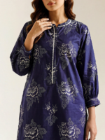 Saya Unstitched 2-Piece Premium Printed Lawn Suit Blue - Image 3