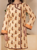 Zellbury 3-Piece Beige Unstitched Digital Printed Lawn Suit - Image 3