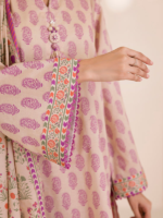 Zellbury 3-Piece Beige Digital Printed Cotton Unstitched Suit - Image 4