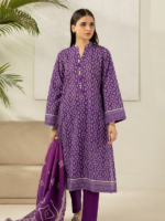 Zellbury 3-Piece Purple Digital Printed Unstitched Lawn Suit - Image 4