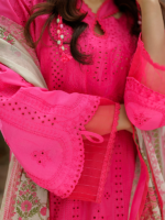 Zellbury Chikankari Pink 3-Piece Unstitched Embroidered Cotton Suit - Image 4
