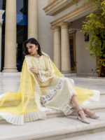 Zellbury Chikankari Lemon 3Pcs Unstitched Embroidered Cambric Suit - Image 4
