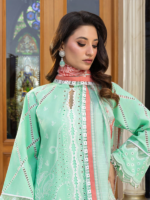 Zellbury Chikankari  Mint Green 3Pcs Unstitched Embroidered Cambric Suit - Image 4