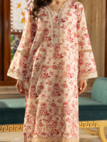 Zellbury Chikankari Peach 3Pcs Unstitched Embroidered Cambric Suit - Image 4