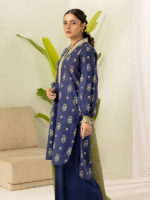 Zellbury 3-Piece Blue Digital Printed Unstitched Lawn Suit - Image 4
