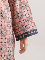 Saya Unstitched 2-Piece Premium Printed Lawn Suit Peach - Image 4