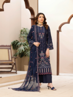 Sahara by Rujhan Navy Blue Embroidered 3-Piece Luxury Festive Suit - Image 4