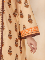 Zellbury 3-Piece Beige Unstitched Digital Printed Lawn Suit - Image 4