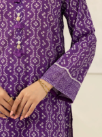 Zellbury 3-Piece Purple Digital Printed Unstitched Lawn Suit - Image 5