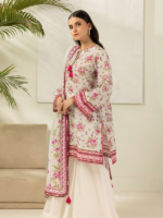 Zellbury 3-Piece Grey Unstitched Textured Lawn Suit - Image 5