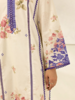 Zellbury 3-Piece Off White Digital Printed Unstitched Slub Lawn Suit - Image 5