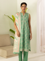 Zellbury 3-Piece Sage Green Unstitched Textured Lawn Suit - Image 5