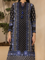 Zellbury 3-Piece Black Digital Printed Unstitched Slub  Lawn Suit - Image 5