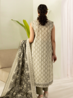 Zellbury 3-Piece Grey Digital Printed Unstitched Lawn Suit - Image 5
