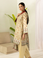 Zellbury 3-Piece Beige Digital Printed Unstitched Textured Lawn Suit - Image 5