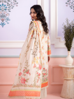 Zellbury 3-Piece Beige Digital Printed Unstitched Lawn Suit Lawn Dupatta - Image 5