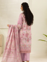 Zellbury 3-Piece Pink Digital Printed Unstitched Lawn Suit - Image 5