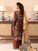 BINAAAS Dark Brown 3-Piece Unstitched Digital Printed Lawn Suit - Image 5