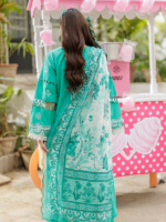 Zellbury Chikankari Sea Green 3Pc Unstitched Embroidered Cotton Suit - Image 5
