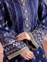 Zellbury 3-Piece Navy Blue Digital Printed Unstitched Lawn Suit - Image 5