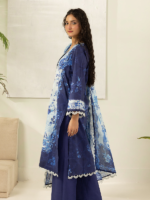 Zellbury 3PCiece Blue Digital Printed Unstitched Lawn Suit - Image 5