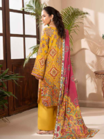 BINAAAS Mustard 3-Piece Unstitched Digital Printed Lawn Suit - Image 6