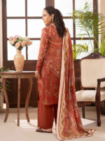 BINAAAS Rust 3-Piece Unstitched Digital Printed Lawn Suit - Image 6