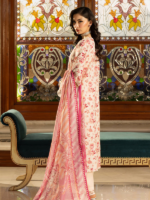 Zellbury Chikankari Peach 3Pcs Unstitched Embroidered Cambric Suit - Image 6
