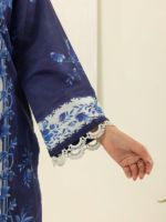 Zellbury 3PCiece Blue Digital Printed Unstitched Lawn Suit - Image 6