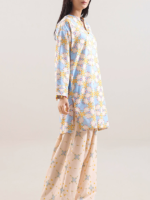 Saya 2-Piece Unstitched Premium Printed Lawn Suit Dark Cream - Image 6