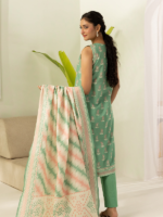 Zellbury 3-Piece Sage Green Unstitched Textured Lawn Suit - Image 6