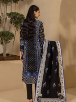 Zellbury 3-Piece Black Digital Printed Unstitched Slub  Lawn Suit - Image 6