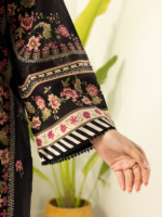 Zellbury 3-Piece Black Unstitched Digital Printed Lawn Suit - Image 8