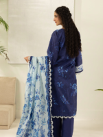 Zellbury 3PCiece Blue Digital Printed Unstitched Lawn Suit - Image 7
