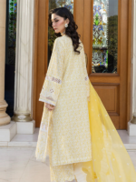 Zellbury Chikankari Lemon 3Pcs Unstitched Embroidered Cambric Suit - Image 6