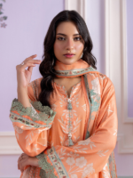 Zellbury Teal 3-Piece Digital Printed Lawn Unstitched Suit - Image 2
