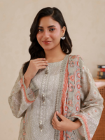 Zellbury Grey 3-Piece Digital Printed Lawn Unstitched Suit - Image 2