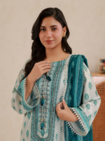 Zellbury Unstitched Grey 3-Piece Digital Printed Lawn Suit - Image 2