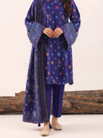 SAYA Winter Collection 3-Piece Printed Unstitched Pashmina Blue