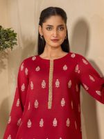 Zellbury Unstitched 2Piece Embroidered Red Lawn Suit WUS26E21209 - Image 2