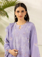 Signature Zellbury 3Pc Unstitched Embroidered Lilac Lawn Suit WUS26E30516 - Image 2