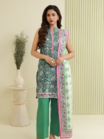 Zellbury Unstitched 2Piece Printed Lawn Green Suit WUS26X20805