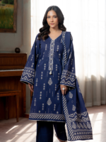 Zellbury Unstitched 3Piece Paste Print Lawn Navy Blue Suit WUS26X30559