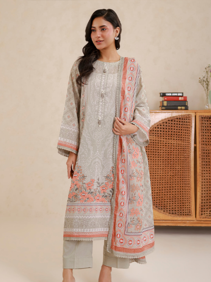 Zellbury 3 Piece Unstitched Digital Printed Lawn Suit