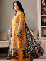 Zellbury Orange 3-Piece Digital Printed Lawn Unstitched Suit - Image 2