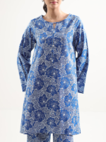 Saya Unstitched Premium Printed Lawn Co-Ord Set Blue