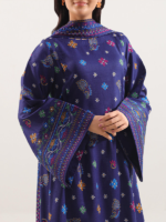 Saya Printed Pashmina 3-Piece Unstitched Suit Blue - Image 2