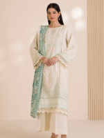 Zellbury Unstitched 2Piece Embroidered Lawn Off-White Suit WUS26E20743