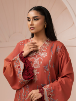 Signature Zellbury 2Pc Unstitched Embroidered Lawn Rust Suit WUS26E21186 - Image 3