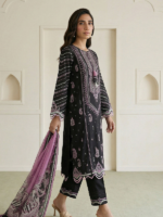 Signature Zellbury 3Pc Unstitched Embroidered Lawn Black Suit WUS26E30649 - Image 2